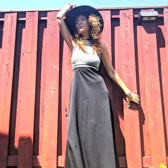 70s disco lurex knit maxi dress - Picture 4 of 5